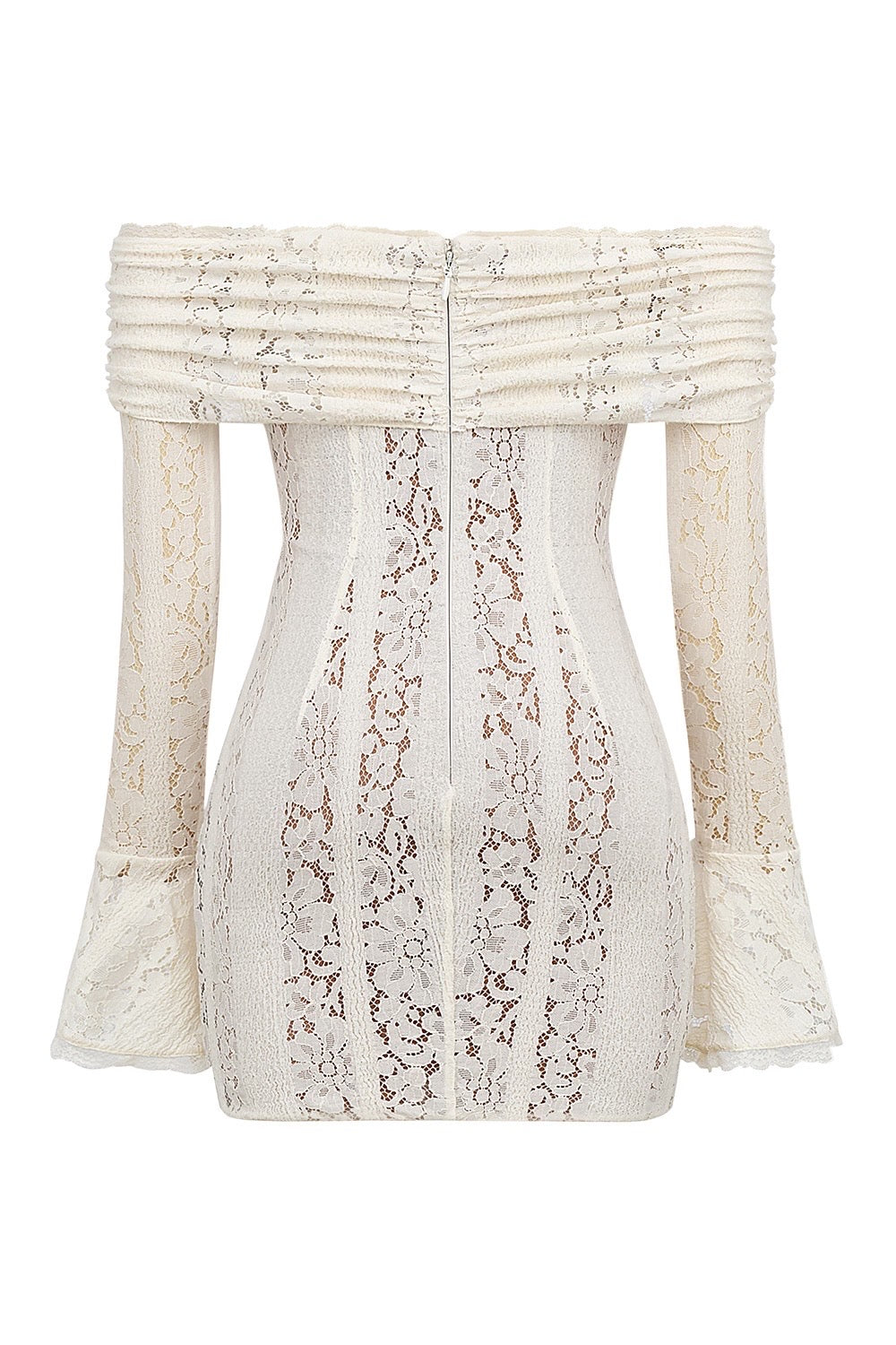 Vestido Curto de Renda Ombro a Ombro – Modelo Bianca