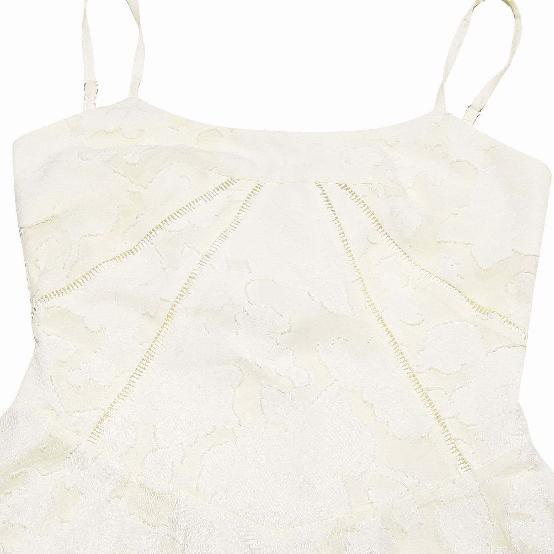Vestido Creme curto floral modelo Bella