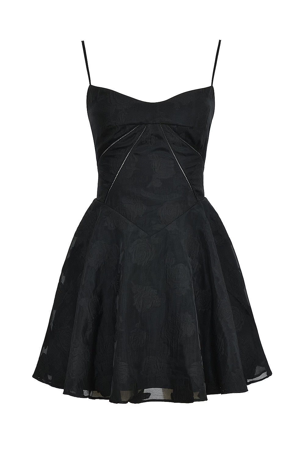 Vestido preto curto floral modelo Bella