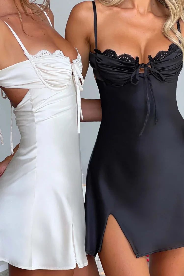 Vestido Curto de Cetim – Modelo Isadora