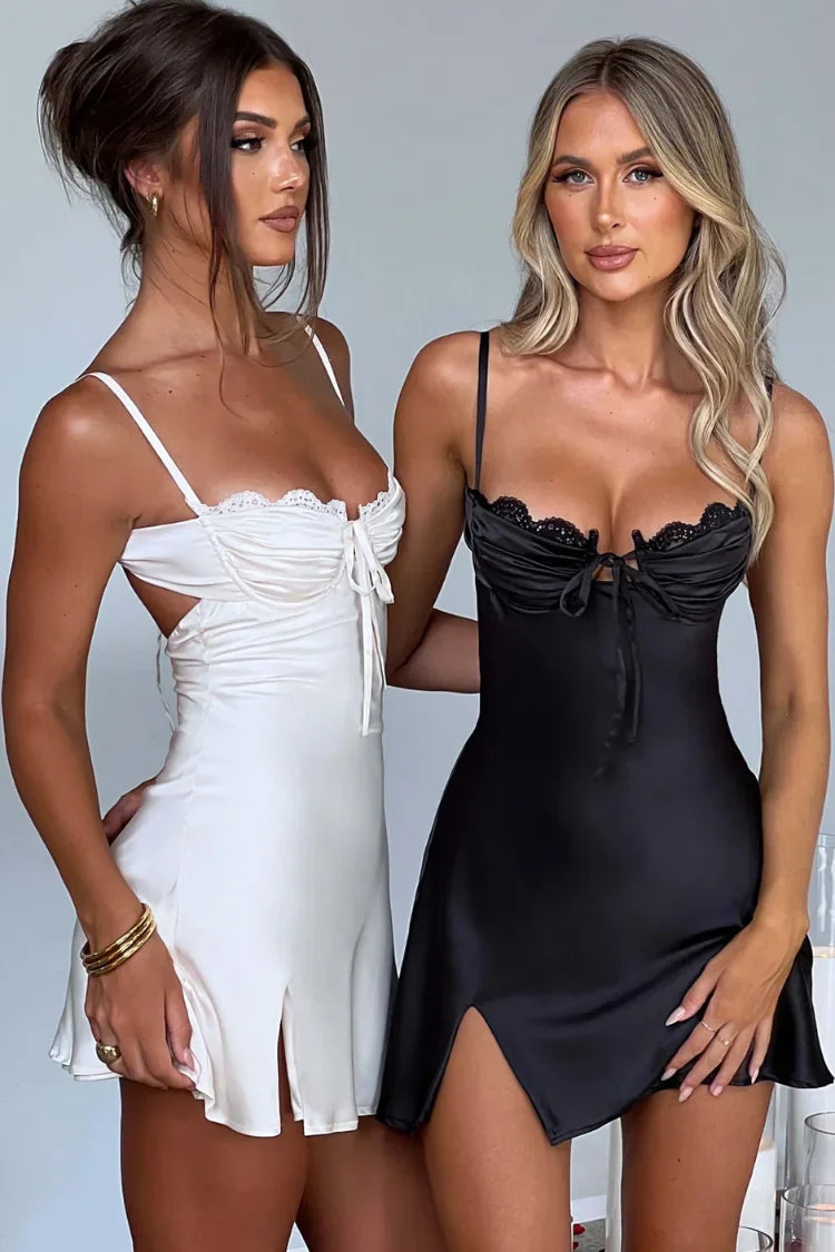Vestido Curto de Cetim – Modelo Isadora