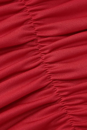 Vestido Vermelho Franzido com Fenda – Modelo Helena