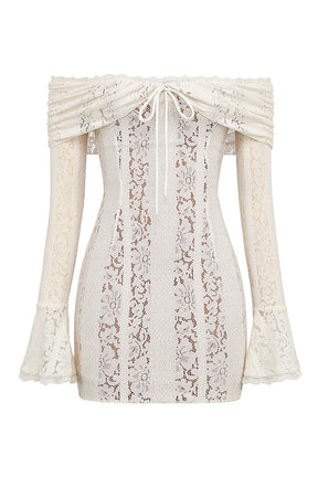 Vestido Curto de Renda Ombro a Ombro – Modelo Bianca