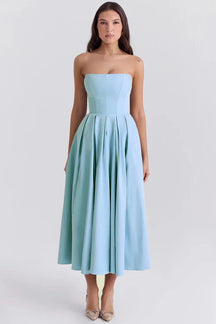 Vestido Feminino  Midi Sem Alça -  Modelo Audrey