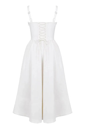 Vestido Midi Modelador Branco - Modelo Aghata