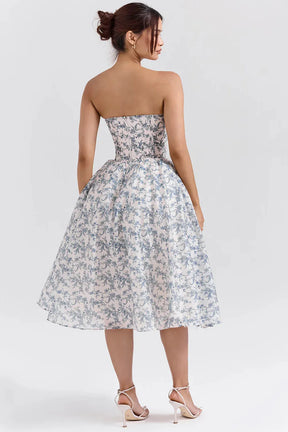 Vestido Midi Floral  Modelo Estefhanie