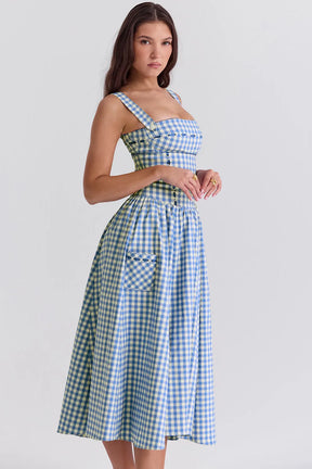 Vestido Midi Xadrez Modelador - Lauren