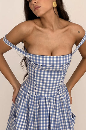 Vestido Midi Xadrez Modelador - Lauren