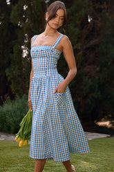 Vestido Midi Xadrez Modelador - Lauren