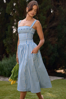 Vestido Midi Xadrez Modelador - Lauren