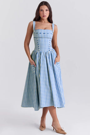 Vestido Midi Xadrez Modelador - Lauren