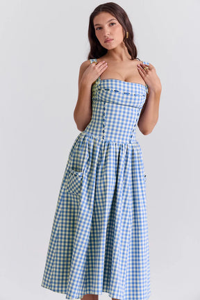 Vestido Midi Xadrez Modelador - Lauren