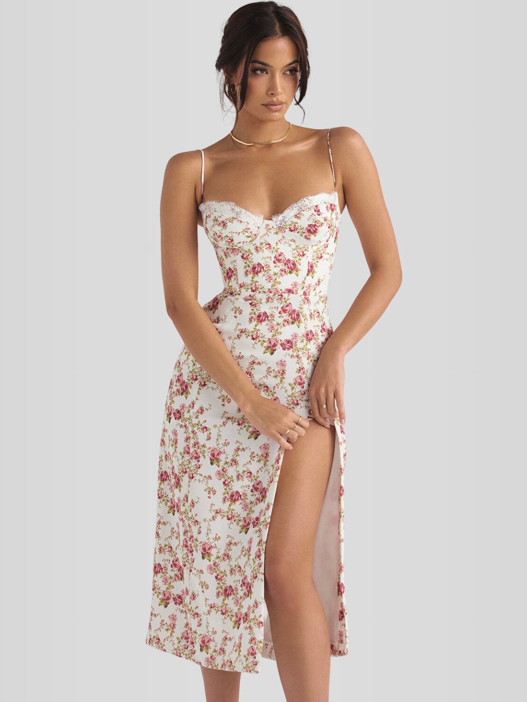 Vestido Midi Floral Modelo Jessica