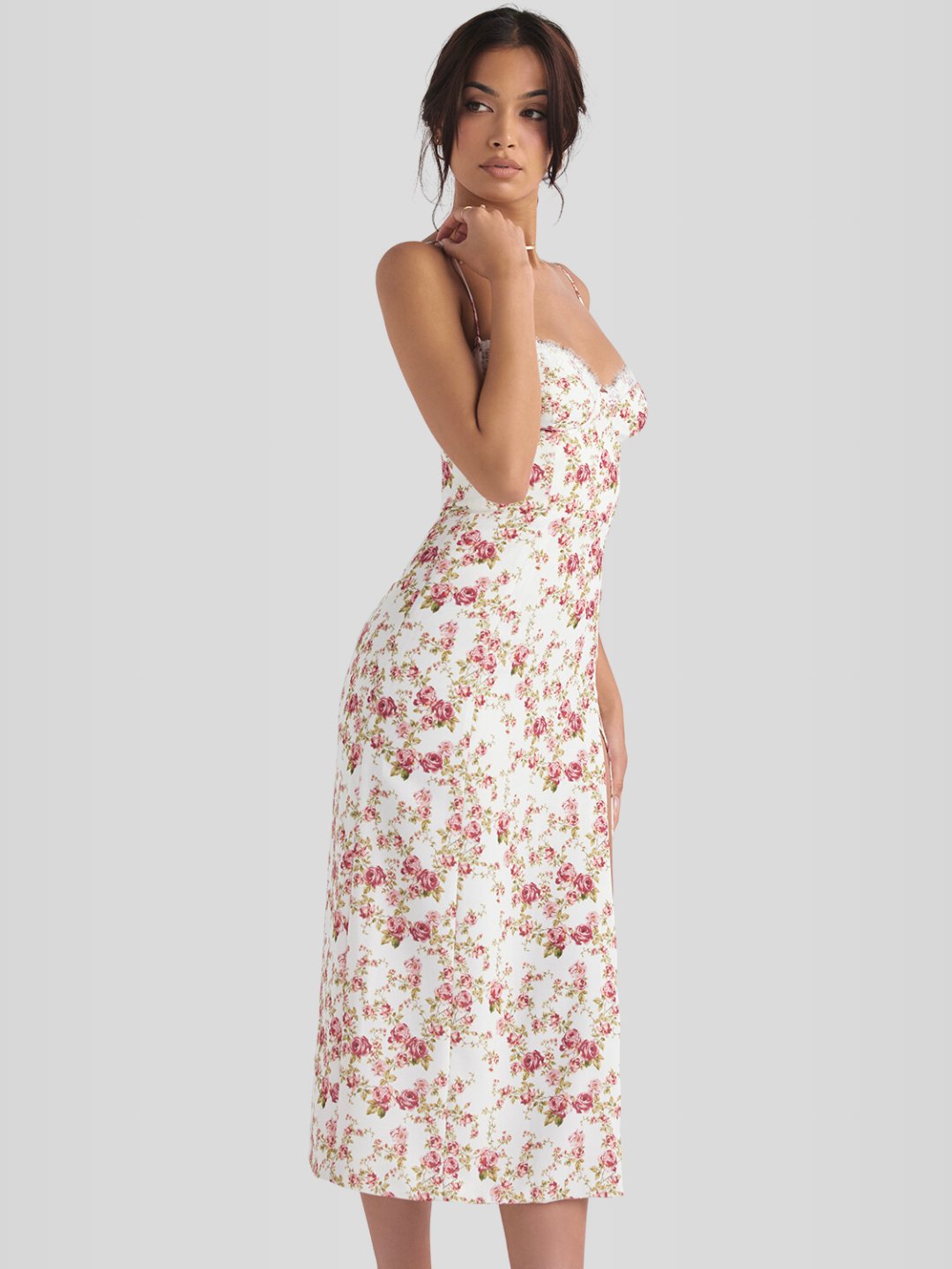 Vestido Midi Floral Modelo Jessica